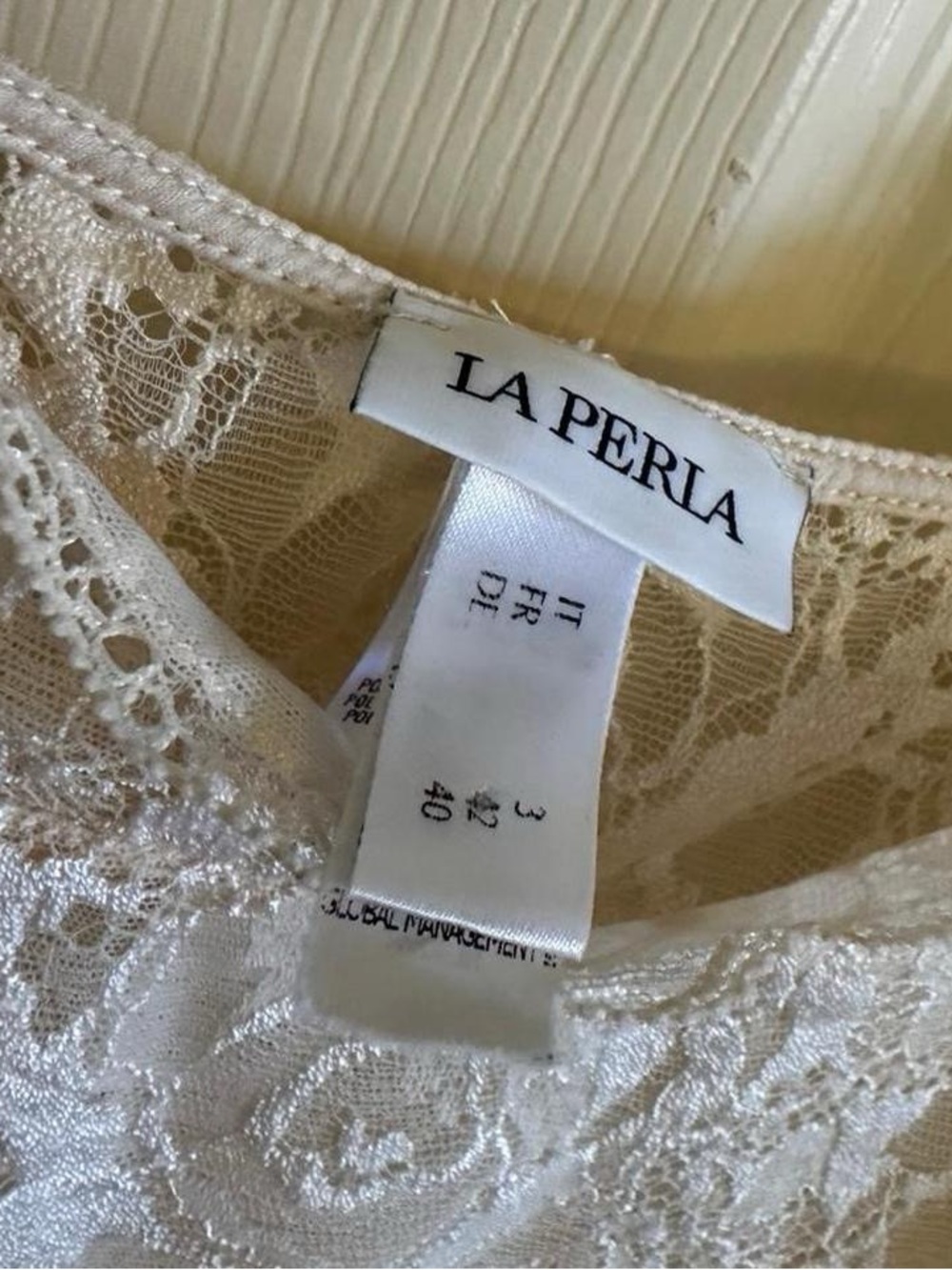 La Perla Cream Lace Chemise Top